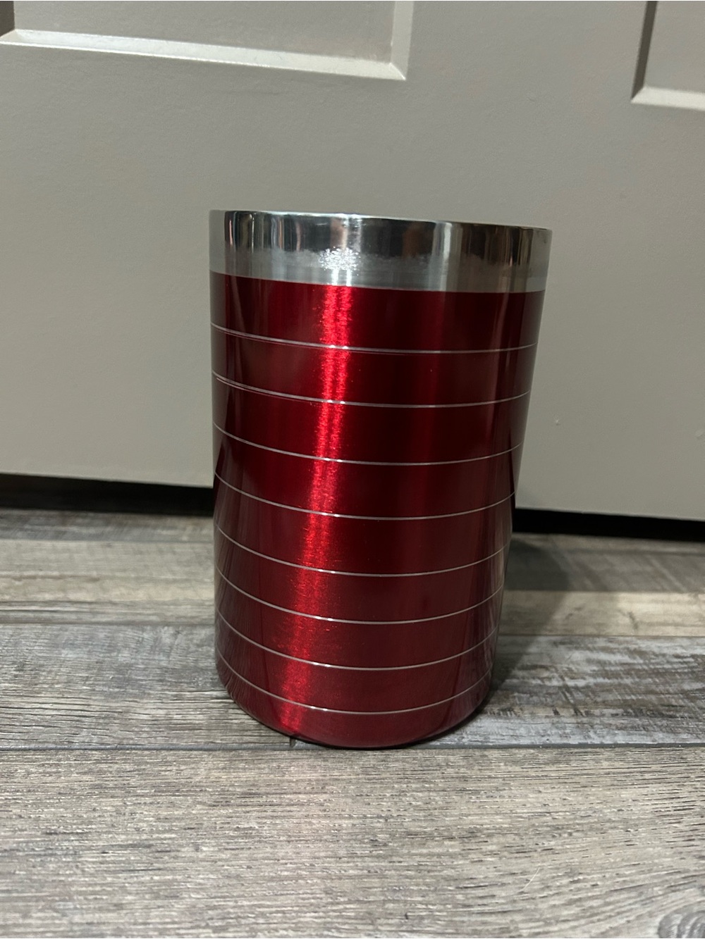 Red Metallic Striped Oggi Wine double wall cooler tub